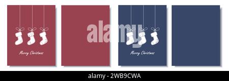 Grußkarten für Neujahr und Weihnachten. Weihnachtskarten Stock Vektor