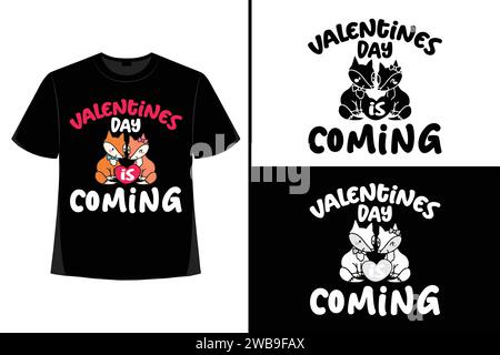 Valentinstag, Valentinstag SVG, Valentinstag T-Shirt Design, T-Shirt Design Graphic Template, Typografie T-Shirt, Happy Valentine's, romantisch. Stock Vektor
