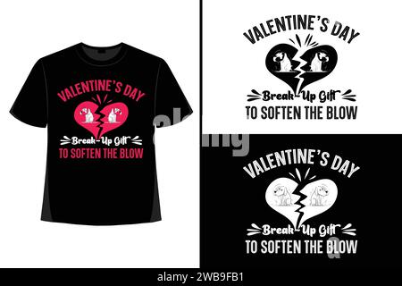 Valentinstag, Valentinstag SVG, Valentinstag T-Shirt Design, T-Shirt Design Graphic Template, Typografie T-Shirt, Happy Valentine's, romantisch. Stock Vektor