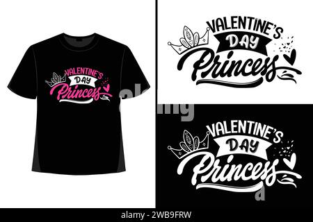 Valentinstag, Valentinstag SVG, Valentinstag T-Shirt Design, T-Shirt Design Graphic Template, Typografie T-Shirt, Happy Valentine's, romantisch. Stock Vektor