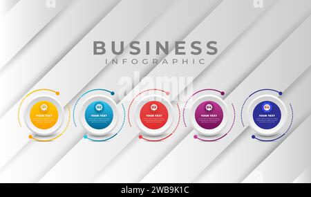 Infografik-Geschäftsvorlage mit Farbverläufen Stock Vektor