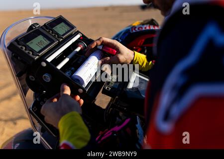 Illustration, Roadbook während der vierten Etappe der Dakar 2024 am 9. Januar 2024 zwischen Al Salamiya und Al-Hofuf, Saudi-Arabien - Foto Julien Delfosse / DPPI Stockfoto