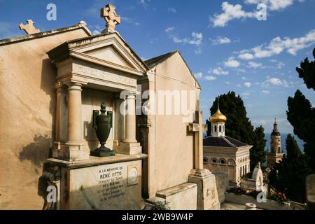 Alter Friedhof in Menton, Departement Alpes-Maritimes, Südostfrankreich Stockfoto