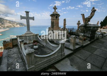 Alter Friedhof in Menton, Departement Alpes-Maritimes, Südostfrankreich Stockfoto