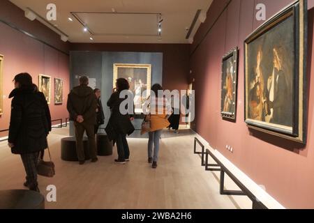 Bergamo, Italien. Januar 2024. 2023 der Carrara Academy: 130 000 Besucher, davon 80 % Italiener und 20 % Ausländer und 12 Ausstellungen. Quelle: Unabhängige Fotoagentur/Alamy Live News Stockfoto