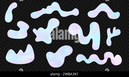 Vektorholographische Freiformen. Set von Designelementen. Stock Vektor