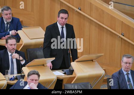 Edinburgh Schottland, Vereinigtes Königreich 09. Januar 2024. Maurice Golden MSP im schottischen Parlament. Credit sst/alamy Live News Stockfoto