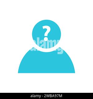 Avatar-Symbol, Benutzer-Symbol erraten, unbekannter anonymer Avatar, Person, aus blauem Symbolsatz Stock Vektor