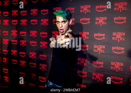 New York, USA. Januar 2024. Brandon Rogers nimmt am 8. Januar 2024 an der Premiere von Amazon Prime und A24's wilder, neuer Zeichentrickserie „Hazbin Hotel“ in New York Teil. (Foto: Hailstorm Visuals/SIPA USA) Credit: SIPA USA/Alamy Live News Stockfoto