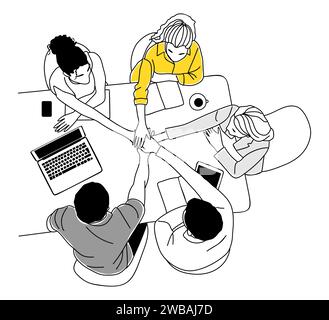 Business Team Office Szene von oben Vektor. Stock Vektor