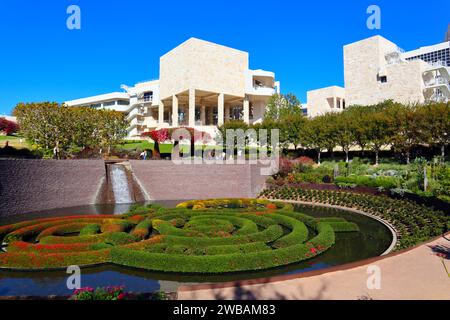 Los Angeles, Kalifornien: Blick auf Robert Irwins Central Garden im Getty Center Museum Stockfoto