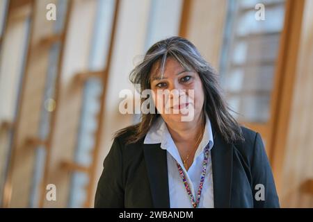 Edinburgh Schottland, Vereinigtes Königreich 09. Januar 2024. Kaukab Stewart MSP im schottischen Parlament. Credit sst/alamy Live News Stockfoto