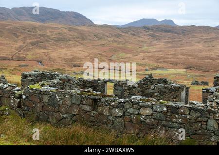 Glendrian ist eine verlassene Crofting Township im Zentrum der Halbinsel Ardnamurchan, die in den 1940er Jahren aufgegeben wurde Stockfoto