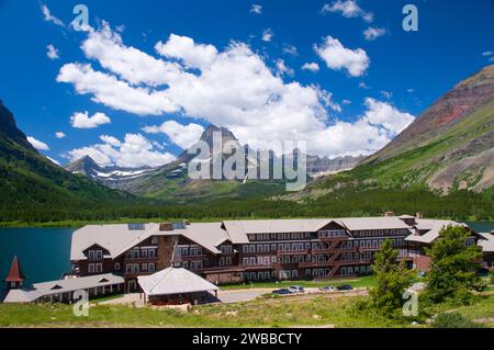 Viele Glacier Hotels zum Mount Wilbur, Glacier National Park, Montana Stockfoto