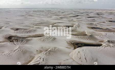 Lencois Maranhenses, die größte Fläche weißer Sanddünen Brasiliens. Stockfoto