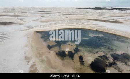 Lencois Maranhenses, die größte Fläche weißer Sanddünen Brasiliens. Stockfoto