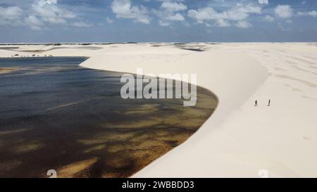 Lencois Maranhenses, die größte Fläche weißer Sanddünen Brasiliens. Stockfoto