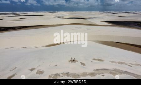 Lencois Maranhenses, die größte Fläche weißer Sanddünen Brasiliens. Stockfoto