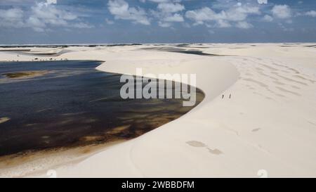 Lencois Maranhenses, die größte Fläche weißer Sanddünen Brasiliens. Stockfoto