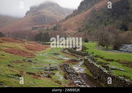 Adler-Felsen oberhalb der Stonethwaite Tal, Cumbria. Stockfoto