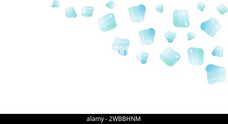 Transparente Glaswürfelformen in realistischem Stil. Poster-, Banner- und Social-Media-Design. Vektorabbildung. Stock Vektor