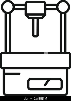 Konturvektor des Symbols für den biomedizinischen Drucker. Bioprinting Anatomie. Biomaschine Stock Vektor