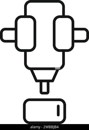 Monitor Bioprinting Symbol Kontur Vektor. Informatik. Medizinische Versorgung Stock Vektor