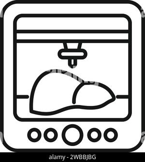 Liver Printing Box Symbol Kontur Vektor. Medizinische Biowissenschaft. Zukünftige dna Stock Vektor