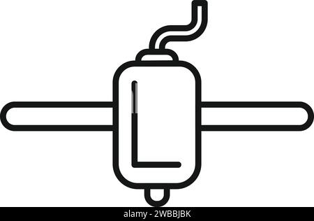 Der Konturvektor des Bio-Symbols der Zelle wird gedruckt. Medizinische Wissenschaft. Organtransplantation Stock Vektor