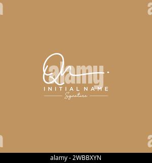 QN-Signature-Logo-Vorlage Vektor. Stock Vektor