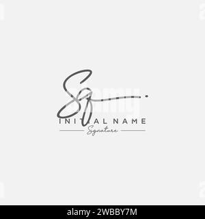 SQ Signature Logo Template Vector (VEKTOR für SIGNATUR-Logos). Stock Vektor