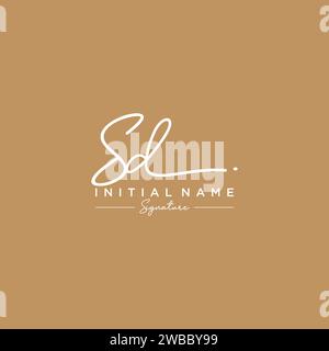 SD Signature Logo-Vorlage Vektor. Stock Vektor