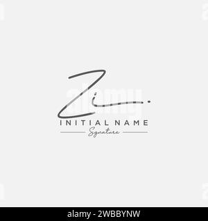 VEKTOR für DIE ZI-Signatur-Logo-Vorlage. Stock Vektor