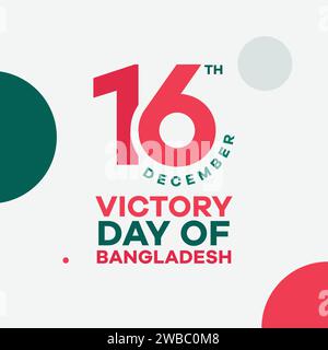 16. Dezember Siegestag von Bangladesch Vorlage Design. Bangla Typografie und Schriftdesign für den Nationalfeiertag in Bangladesch Siegesaufkleber, Stock Vektor