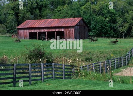 Shed, Watkins Woolen Mill State Historic Site, Missouri Stockfoto