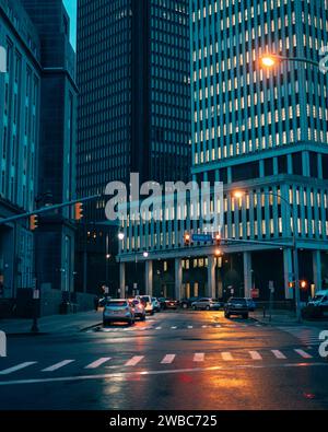 Szene mit modernen Gebäuden im Zentrum von Buffalo, New York Stockfoto