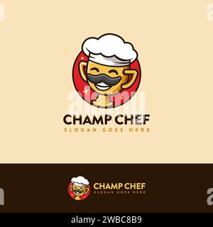 Zeichentrickfilm mit Maskottchen für den Siegermeister Stock Vektor