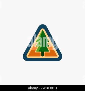 Waldzeichen, Pinienbaum-Logo-Symbol, Vektor-Illustration Stock Vektor