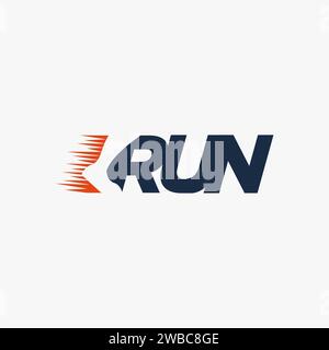 Logo mit kreativem Wortzeichen, R für Lauf, Lauflogo Stock Vektor