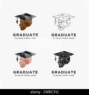 Set aus Logosymbol mit niedrigem Poly-Graduierung Stock Vektor