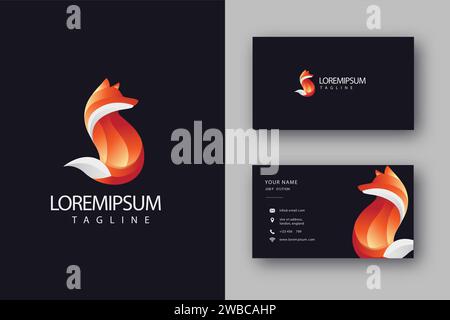 Modernes Rotfuchs-Logo und Visitenkartenvorlage Stock Vektor