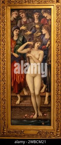 el baño de Vénus, Sir Edward Burne-Jones, inglaterra 1888, acuarela sobre papel pegado en tela, Fundación Calouste Gulbenkian, («Fundação Calouste G Stockfoto