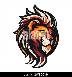 Lion Head Cool Logo Maskottchen Esports Vector Design-Vorlage. Stock Vektor