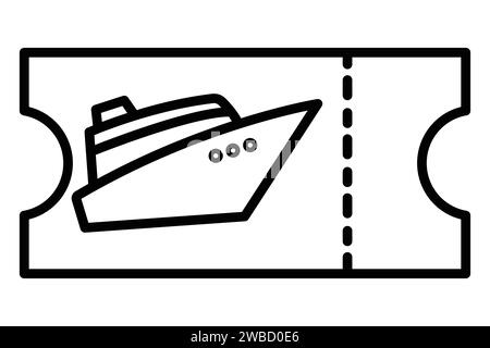Symbol für Kreuzfahrtticket. Symbol für Tickets für Kreuzfahrten. Liniensymbolstil. Elementabbildung Stock Vektor