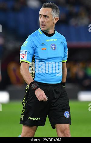 Rom, Latium. Januar 2024. Schiedsrichter Gianluca Aureliano beim Spiel der Serie A zwischen Roma und Atalanta im Olympiastadion, Italien, 07. Januar 2024. AllShotLive Credit: SIPA USA/Alamy Live News Stockfoto