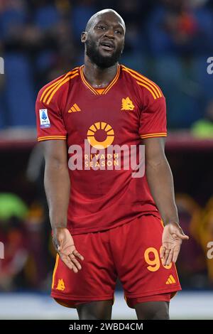 Rom, Latium. Januar 2024. Romelu Lukaku von Roma während des Spiels Der Serie A zwischen Roma und Atalanta im Olympiastadion, Italien, 7. Januar 2024. AllShotLive Credit: SIPA USA/Alamy Live News Stockfoto