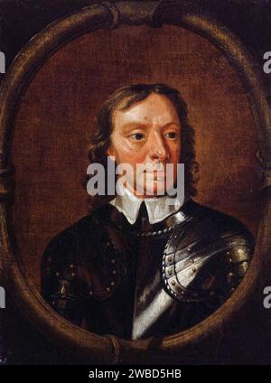 Oliver Cromwell (1599–1658), Porträtgemälde in Öl auf Leinwand nach Samuel Cooper, 1656-1699 Stockfoto