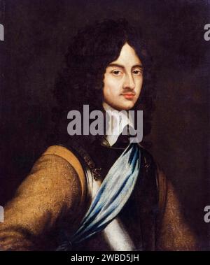 König Karl II. Von England (1630–1685), Porträtmalerei in Öl auf Leinwand nach Adriaen Hanneman, vor 1699 Stockfoto