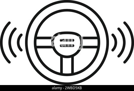 Umrissvektor des Symbols des Lenkradsensors. Sicherheitskontrolle. Alarmversorgung Stock Vektor