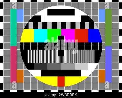 Altes TV kein Signal-Monoskop Stockfoto